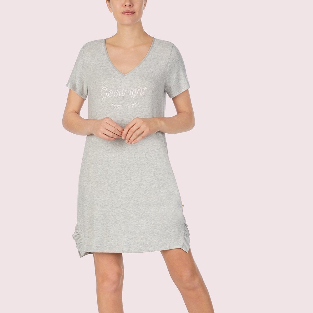 NWT Kate Spade Wink Short Sleeve Grey Sleepshirt Size M